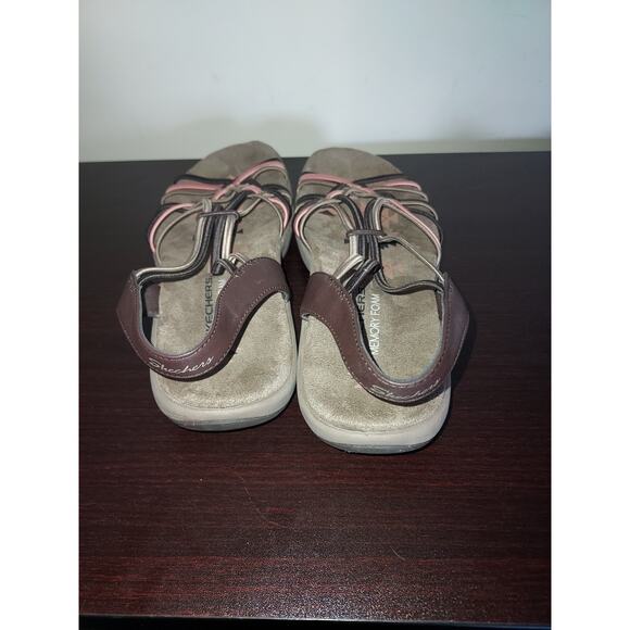 Skechers Women's Slingback Sandals 9 Skechers Reggae Slim – Slip Spliced Brown - Picture 3 of 12